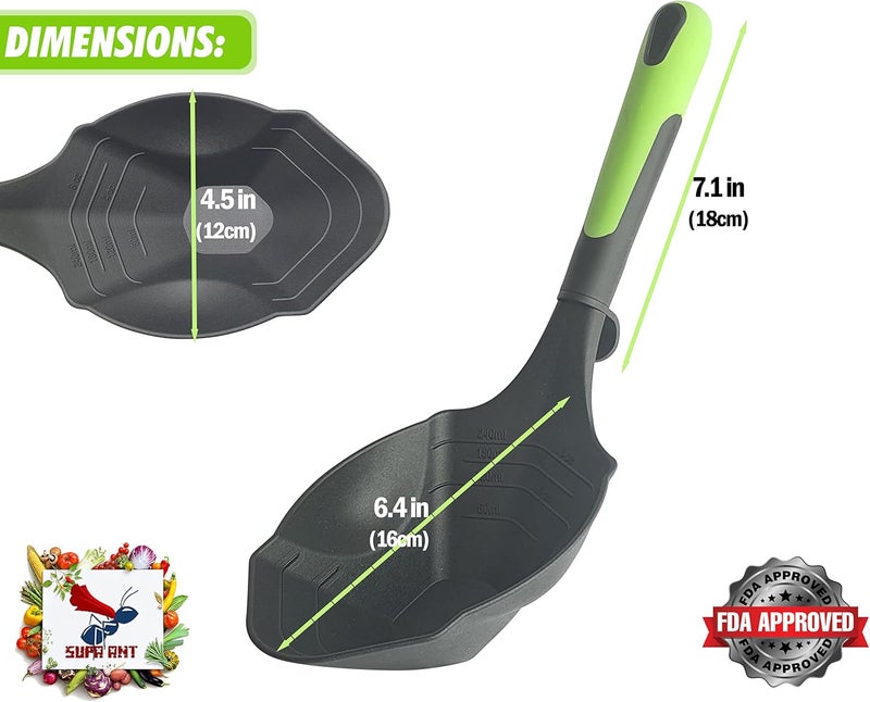 Supa Ant Soup Ladle for Kitchen - Canning Ladle with Pour Spout (8 oz) BPA free and Heat Resistant - Silicone Large Canning Scoop with Pot Clip and Hook Hole - Kitchen Ladel for Cooking - Image 5