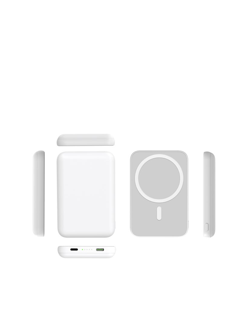 GULFLINK Fast Magnetic Portable Power Bank Charger for Apple iPhone 12/13/14/15 series 5000mah White - Image 5