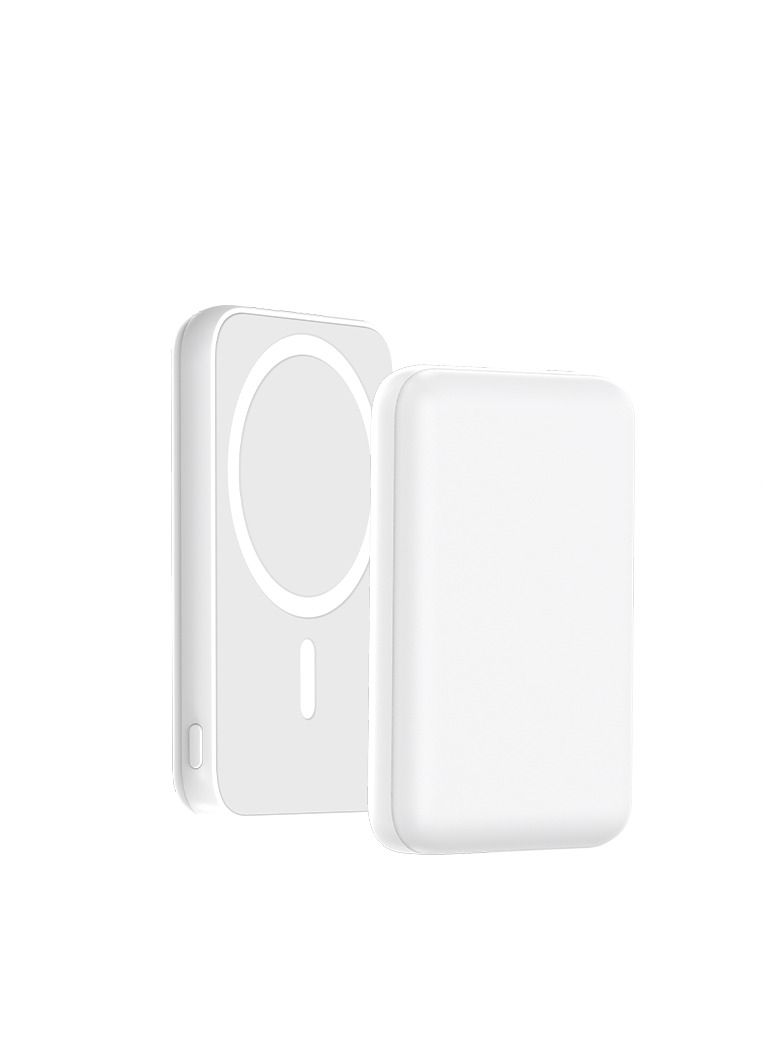 GULFLINK Fast Magnetic Portable Power Bank Charger for Apple iPhone 12/13/14/15 series 5000mah White - Image 1