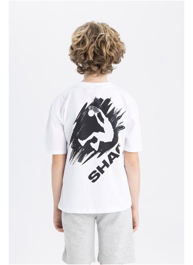 DeFacto - Boy Oversize Fit Crew Neck Knitted Short Sleeve T-Shirt - Image 1