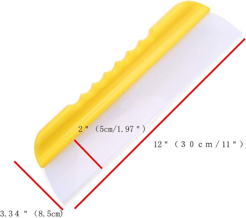 Forgrace 12 Inch Flexible Silicone Squeegee T-Bar Water Blade for Car or Home Glass Yellow Handle - Image 2