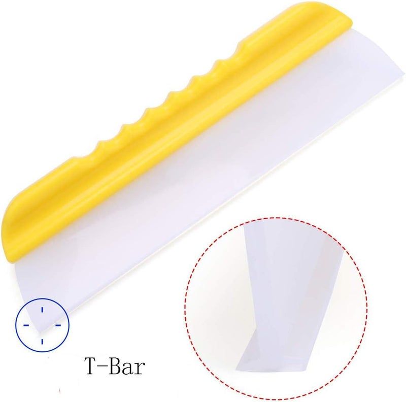 Forgrace 12 Inch Flexible Silicone Squeegee T-Bar Water Blade for Car or Home Glass Yellow Handle - Image 3