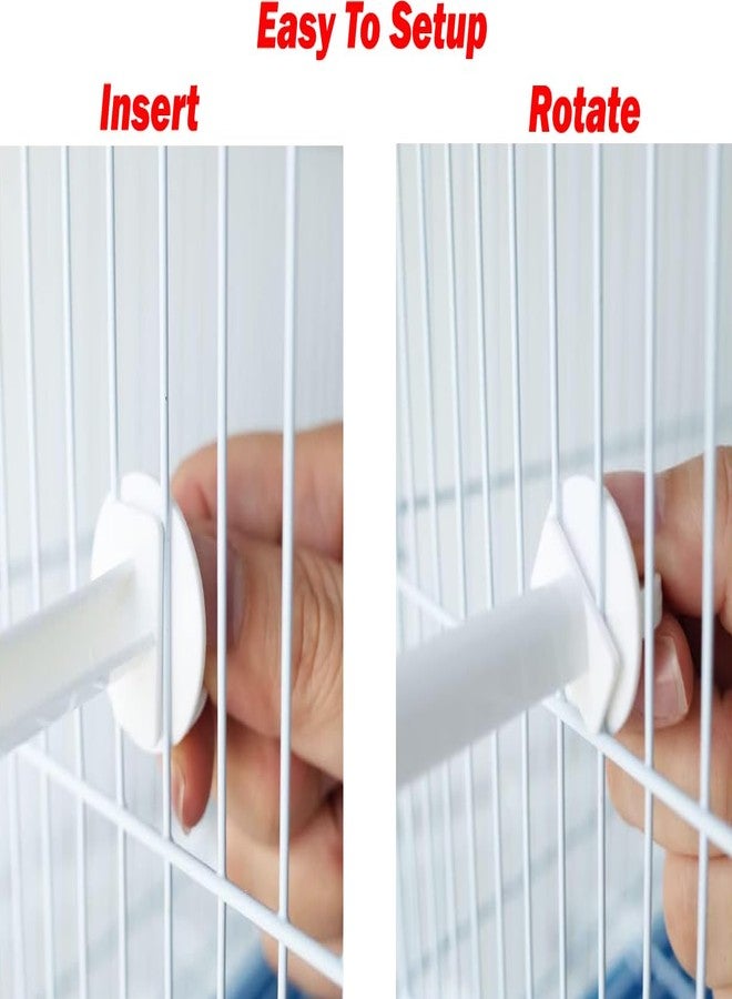 Mcage Lot of 4 Bird Parrot Cage Universal Heavy Duty Plastic Stand Perches Holders (8-Inch, White) - Image 4