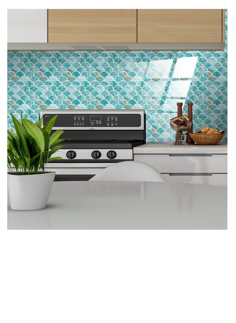 20 عبوة ملصقات بلاط رخامية ، ملصقات فنية لاصقة للأرضيات والجدران ، ملصقات بلاط حائط لـ المطبخ والحمام ، ملصقات بلاط مقاومة للماء والزيت (6x6 بوصة) - Image 2