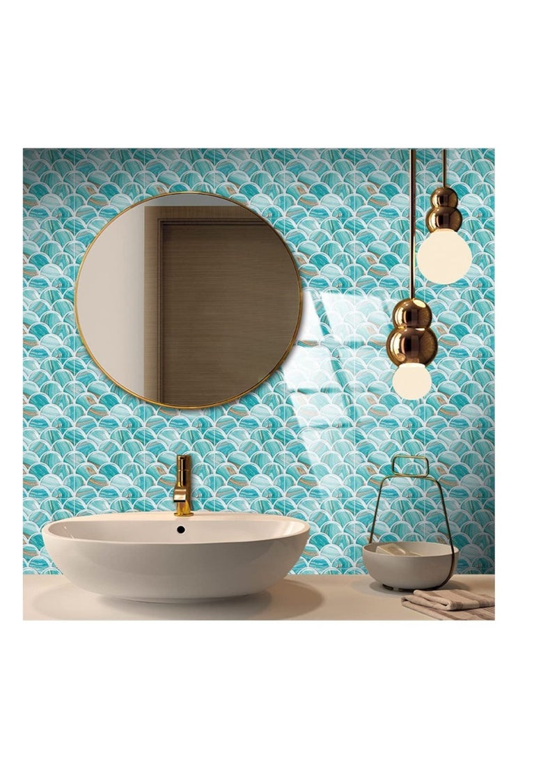 20 عبوة ملصقات بلاط رخامية ، ملصقات فنية لاصقة للأرضيات والجدران ، ملصقات بلاط حائط لـ المطبخ والحمام ، ملصقات بلاط مقاومة للماء والزيت (6x6 بوصة) - Image 5