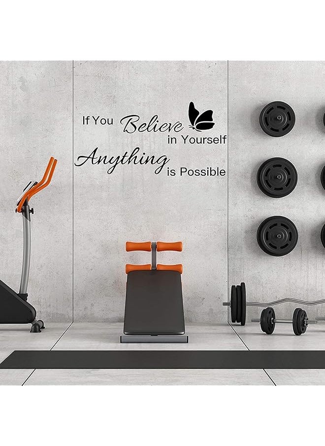 erorex 2 Sheets Vinyl Wall Quotes Stickers Ability Motivation Attitude Believe In Yourself Inspirational Saying Home Decals Quote Home Decor For Office School Classroom Teen Dorm Room Wall Decal Black  - Image 3