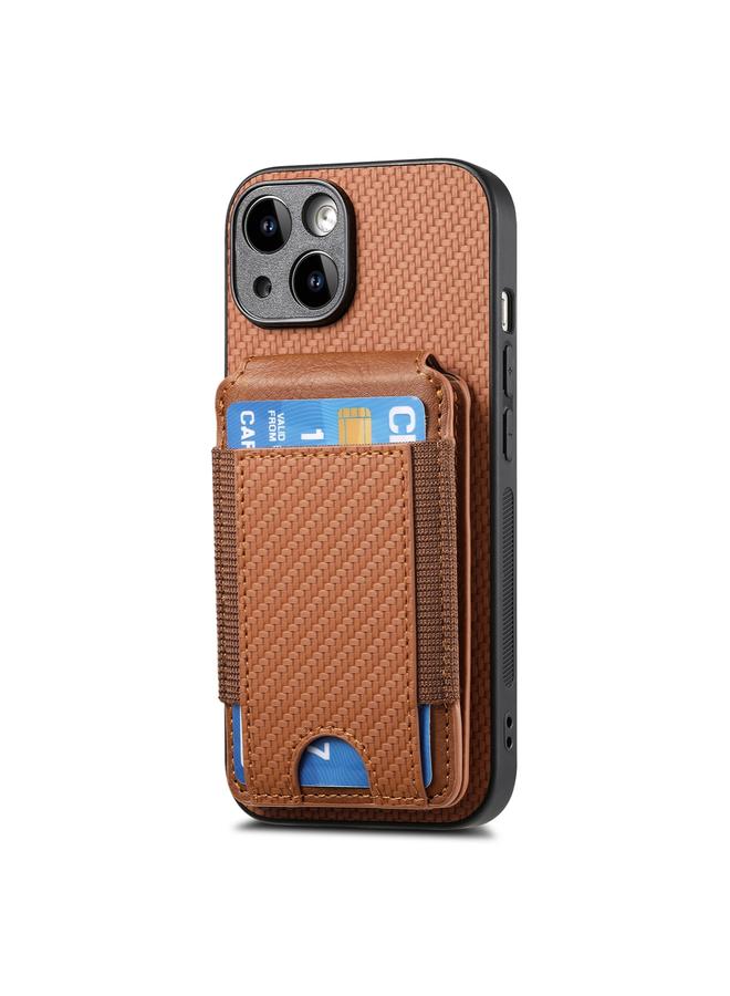 S-TOP Case For iPhone 14 Carbon Fiber Vertical Flip Wallet Stand Phone Case - Image 2