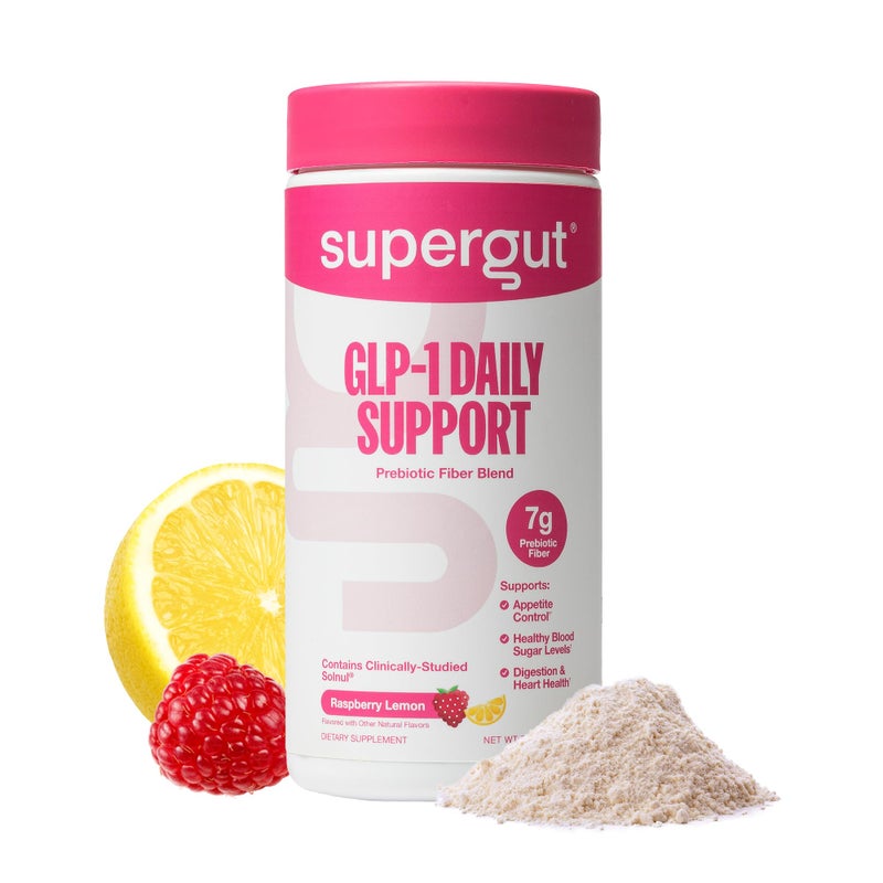 Supergut GLP1 Daily Support Raspberry Lemon High Fiber GLP1 Supplement Powder for Women Men SugarFree Drink Mix for Gut Health Digestive Support 18 Servings - Image 3