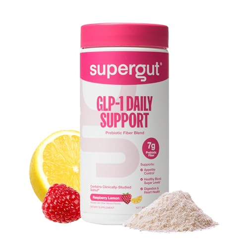 Supergut GLP1 Daily Support Raspberry Lemon High Fiber GLP1 Supplement Powder for Women Men SugarFree Drink Mix for Gut Health Digestive Support 18 Servings - Image 2