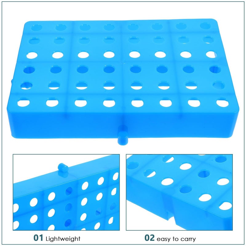 حامل بلاستيكي مثقب ذو أبعاد 30×20×5 سم باللون الأزرق، خفيف الوزن ومقاوم للماء، مناسب لأقبية السوبر ماركت - Image 4