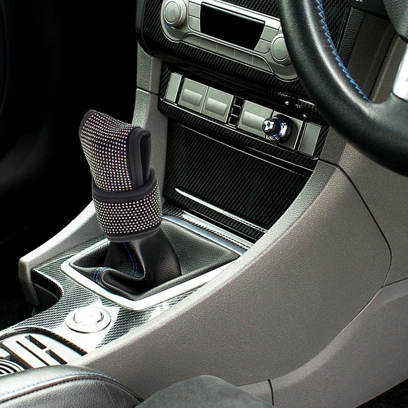 Bling Crystal Gear Shift Cover Rhinestone Car Interior Accessories Sparkling Gear Knob Protector Universal Fit for Car Shift Lever Decoration - Image 5