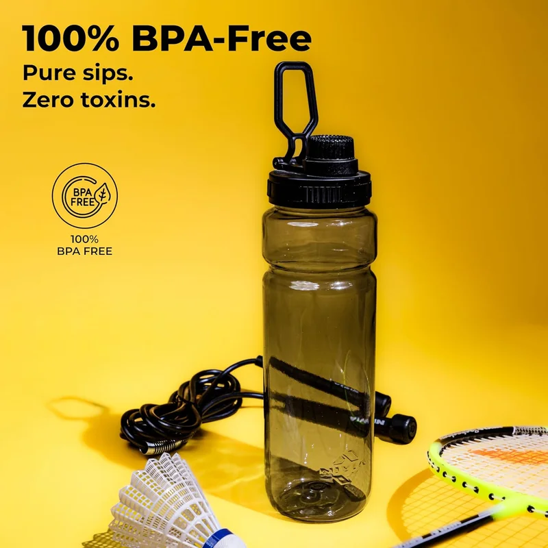 نيفيا Nivia Warrior Wade 800ML Sports Water Bottle - BPA Free, Leak Proof, Easy Grip, Durable & Reusable, Black