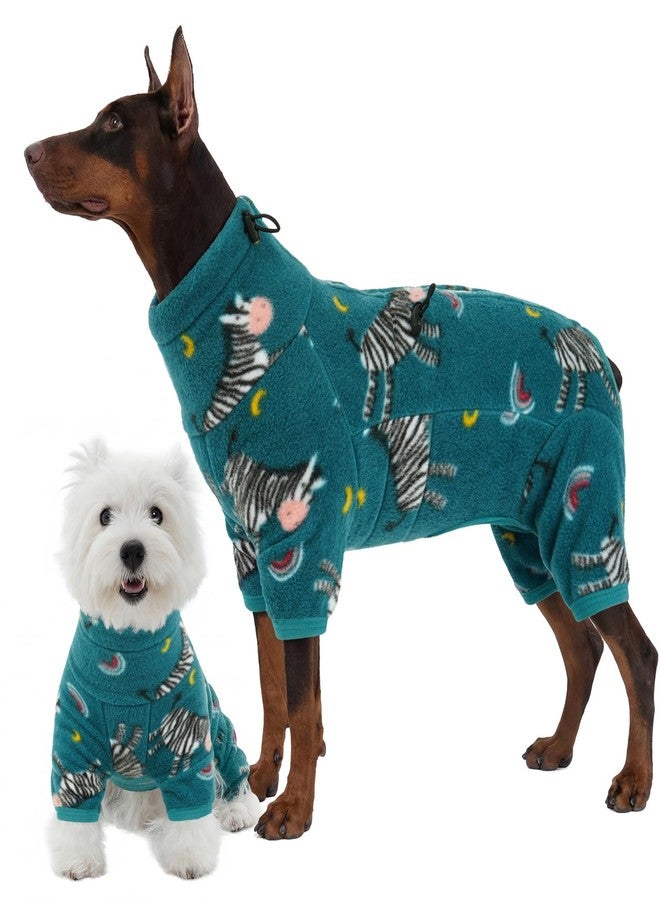 ROZKITCH Large Dog Pajamas Soft Fleece Pullover Pajamas, Pet Windproof Warm Cold Weather Jacket Vest with Reflective Zipper, Jumpsuit Apparel Outfit Clothes for Large Dog Zebra XL - Image 1