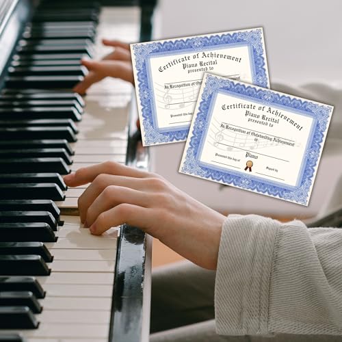 Lashicorn Piano Recital Certificate of Achievement Award | 50 pk 8.5x11” Recital Completion for Student Music Lessons Bulk Merit Blank Paper Orchestra Recognition Instrument - Image 5