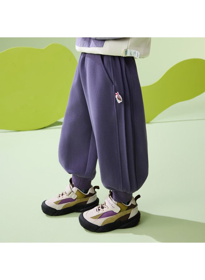Ask Junior Kids Pants Boys Spring Lantern Pants Tencel Soft Skin-friendly Casual Trousers Purple 120 - Image 5
