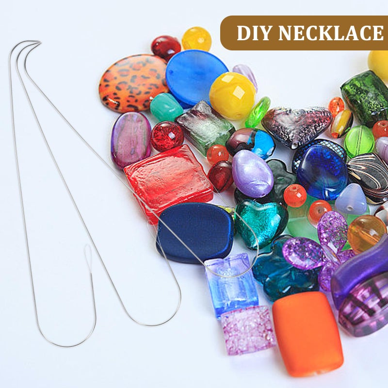 إبر خياطة منحنية 4 قطع، خيط مجوهرات، معدات حرف يدوية DIY للخرز المصنوع يدويًا - Image 4