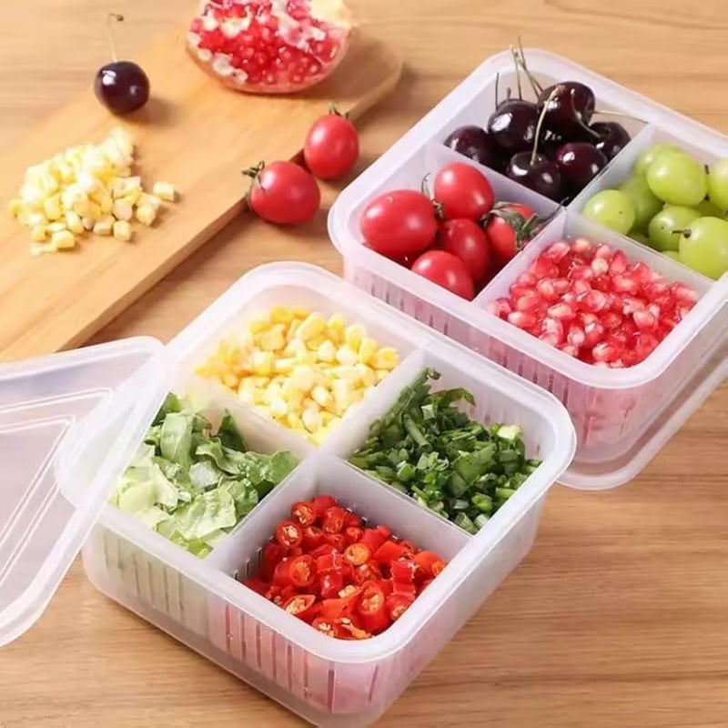 بريميفي مجموعة من 2 منظم ثلاجة تخزين الخضار الفاكهة مع غطاء مصفاة للمطبخ