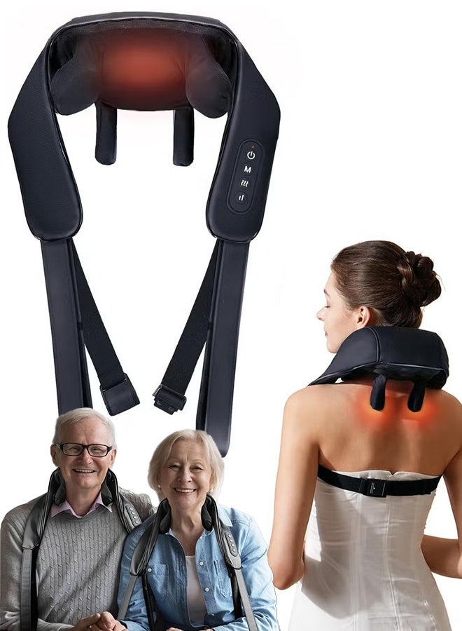 Realfrog Neck Shoulder Massager with Heat, Cordless Deep Tissue 4D Expert Kneading Massager, Shiatsu Neck and Shoulder Massage Pillow for Neck, Traps, Back and Leg Pain Relief, Gifts for Men Women Mom Dad - Image 1