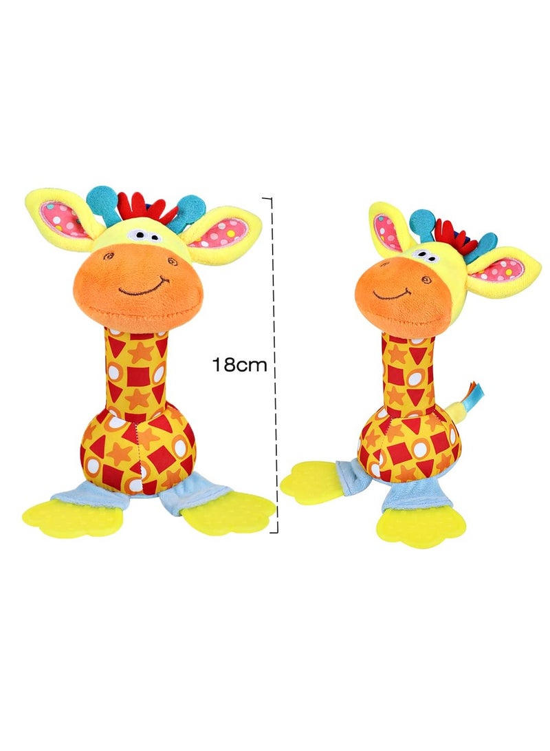 happy monkey Small Baby Toys for Boys and Girls, Infant Newborn Toddler Children Toys, Soft Plush Toys, Baby Teethers, Stuffed Animal Giraffe Toy 6 month 1 Year Kids Gifts  - Image 4