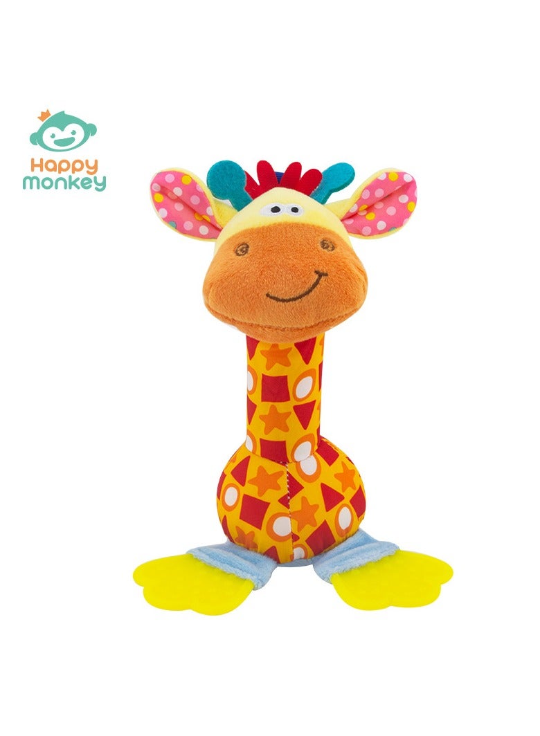 happy monkey Small Baby Toys for Boys and Girls, Infant Newborn Toddler Children Toys, Soft Plush Toys, Baby Teethers, Stuffed Animal Giraffe Toy 6 month 1 Year Kids Gifts  - Image 2