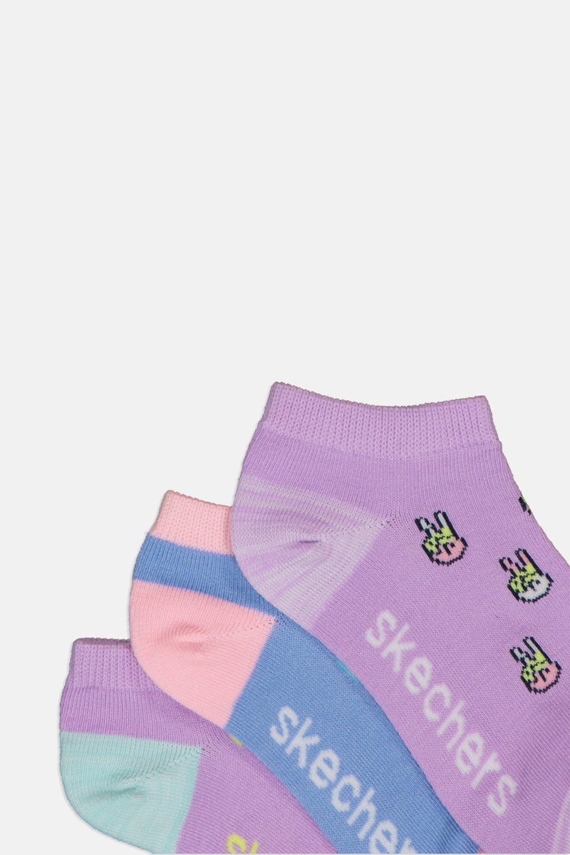 SKECHERS Kids Girl 6 Pairs Low Cut Graphic Print Socks, Multicolor - Image 2