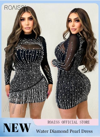أزياء اللؤلؤ حجر الراين اللباس النساء حزب شرابة شبكة غطاء الورك Bodycon اللباس - pzsku/ZF95CDE43BB6B7AD8ABF1Z/45/_/1706080815/0083a62a-3b41-4d8e-8dc3-506032b9a3a3