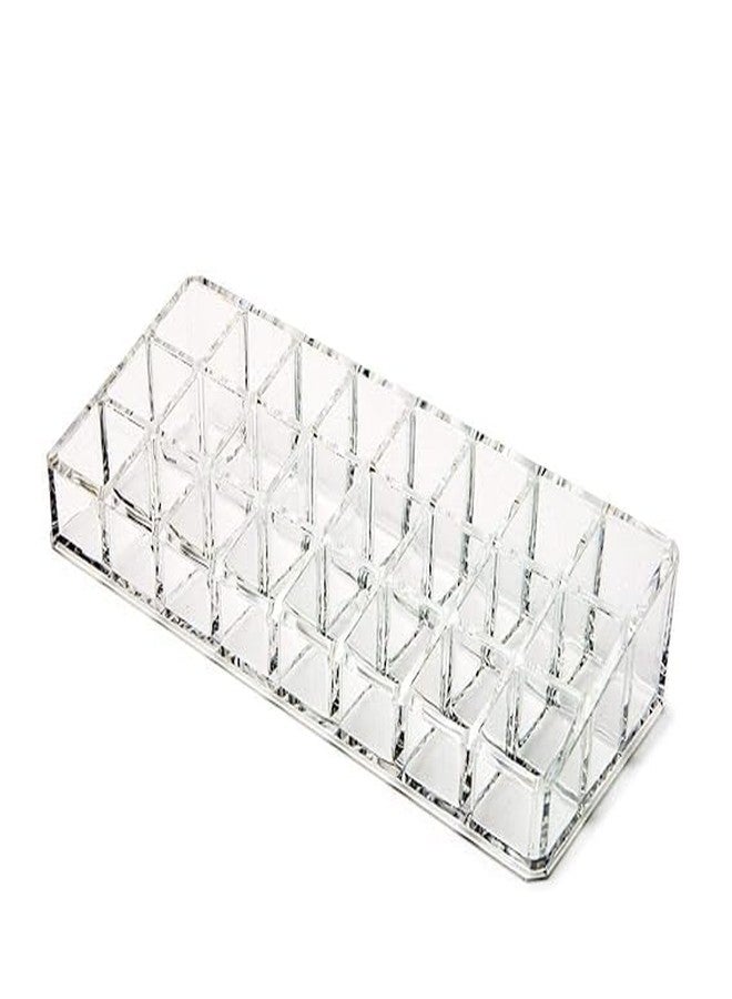 Jarvik Transparent Cosmetic Makeup Organizer Clear 24 Lattices Lipsticks Cosmetic Lotion Makeup Organizer Storage Display Holder Stand - Image 5