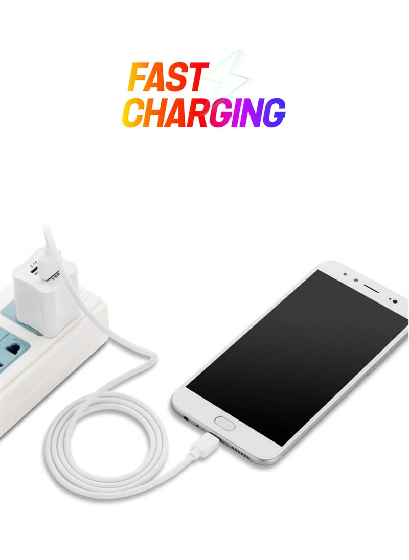 SMALLElectric Micro USB Cable (5-Pack, 6FT) Android Charger, Micro USB Charger Cable Long Android Phone Charger Cord for Samsung Galaxy S7 S6 Edge J7 S5,Note 5 4,LG 4 K40 K20,MP3,Kindle,Tablet,White  - Image 1