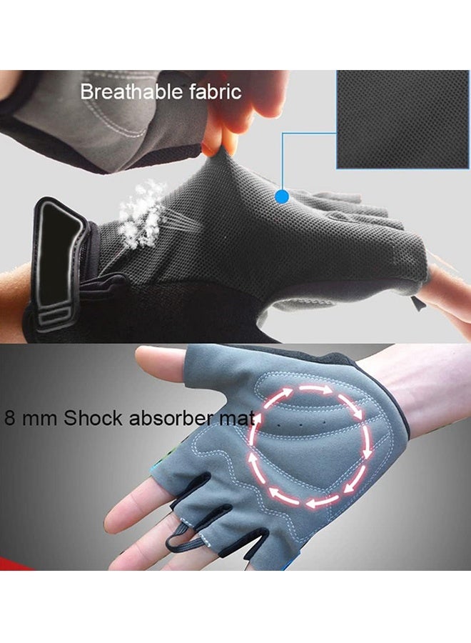 UNUNS Cycling Gloves,Sports Cycling Bike Gloves For Men Women,Half Finger Bike Gloves With Gel Padded,Shock-Absorbing Anti-Slip Breathable Road Biking Gloves For Cycling Training Workout,Black L - Image 4