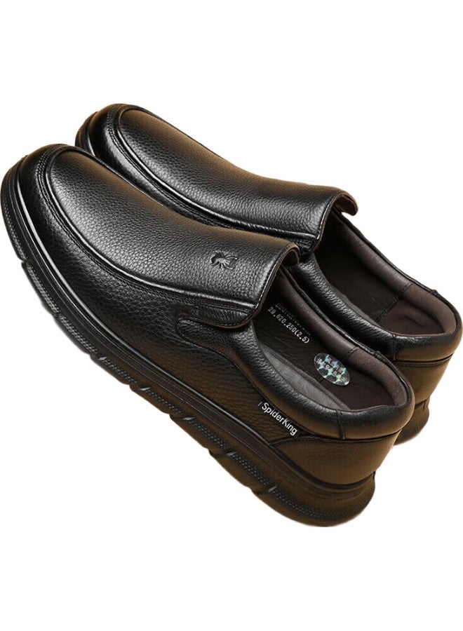 Spider King Men'S Simple And Comfortable Daily Business Casual Shoes Low-Top Thick-Soled Lightweight Slip-On Men'S Shoes D2Qa480721A Black Size 43 - Image 3