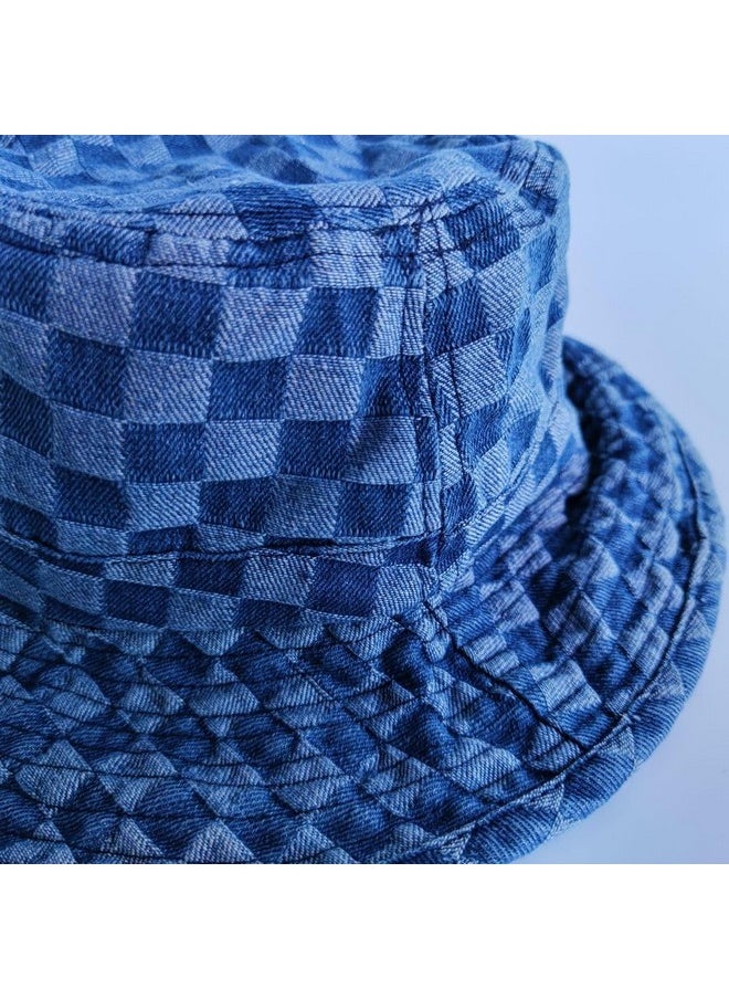 Etncy Life - Life Blue Jean Bucket Hat Washed Packable Summer Travel Fisherman Cap For Women Men Unisex (Style1-Blue) - Image 1