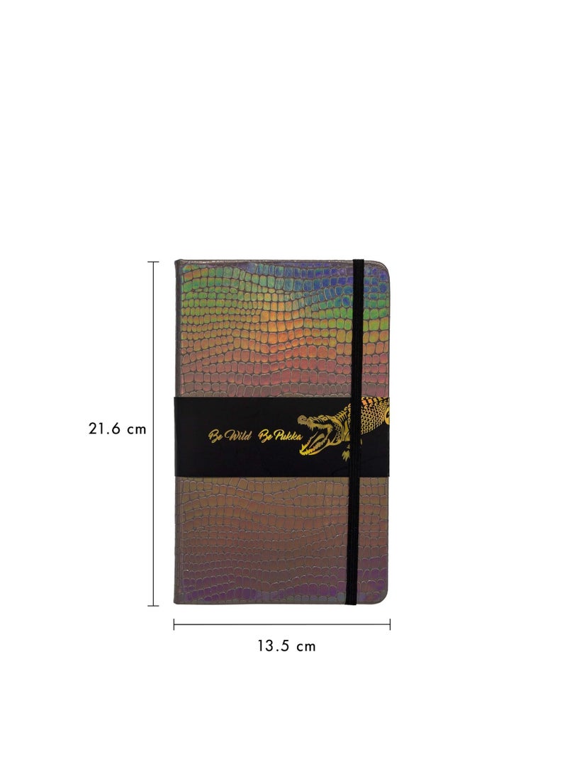 Pukka Pad, Wild Notepad with Pocket - 8.5” x 5.3” - 96 Sheets of 80GSM Ivory Lined Paper - Crocodile - Image 2