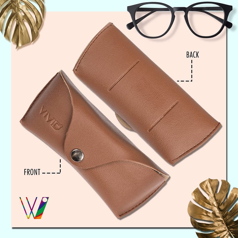 VIVID Vision Unisex Adult Lightweight Eyewear Specs Case Cover | Protect Eye Glasses | Chashma Dibbi | Spectacle Box | Closure - Button | Artificial Leather - Image 3