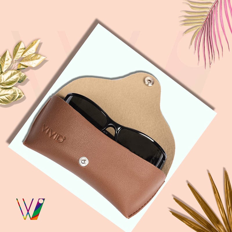 VIVID Vision Unisex Adult Lightweight Eyewear Specs Case Cover | Protect Eye Glasses | Chashma Dibbi | Spectacle Box | Closure - Button | Artificial Leather - Image 2