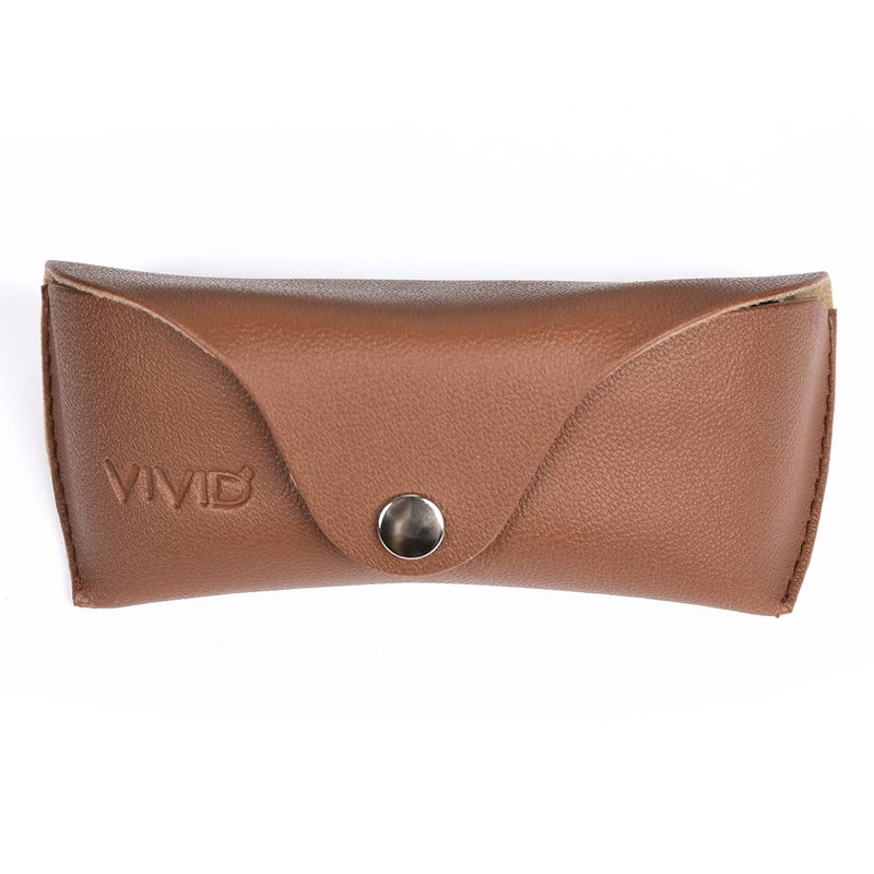 VIVID Vision Unisex Adult Lightweight Eyewear Specs Case Cover | Protect Eye Glasses | Chashma Dibbi | Spectacle Box | Closure - Button | Artificial Leather - Image 1