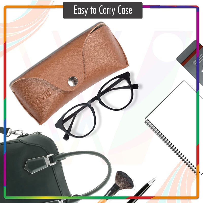 VIVID Vision Unisex Adult Lightweight Eyewear Specs Case Cover | Protect Eye Glasses | Chashma Dibbi | Spectacle Box | Closure - Button | Artificial Leather - Image 5