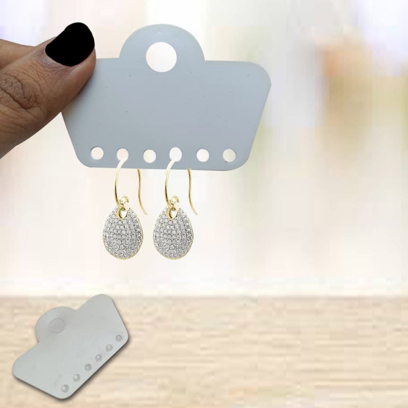 DIY Crafts Pack of 200 Pcs Jewellery Fashion Display Card for Necklaces Bracelets Ear Studs Earrings Anklets White JewelleryMaking Display Packaging Pack of 200 Pcs - Image 4