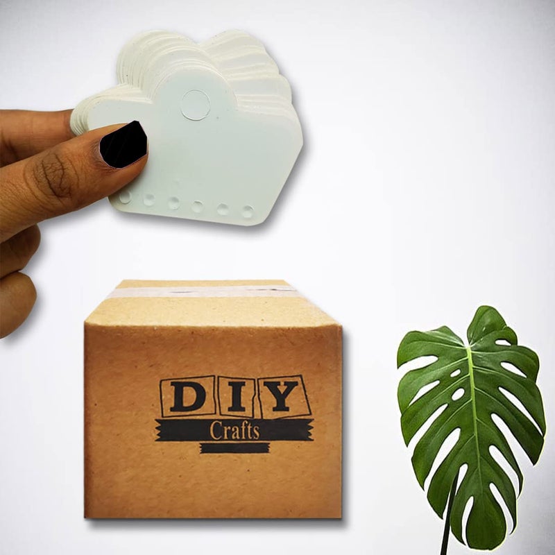 DIY Crafts Pack of 200 Pcs Jewellery Fashion Display Card for Necklaces Bracelets Ear Studs Earrings Anklets White JewelleryMaking Display Packaging Pack of 200 Pcs - Image 2