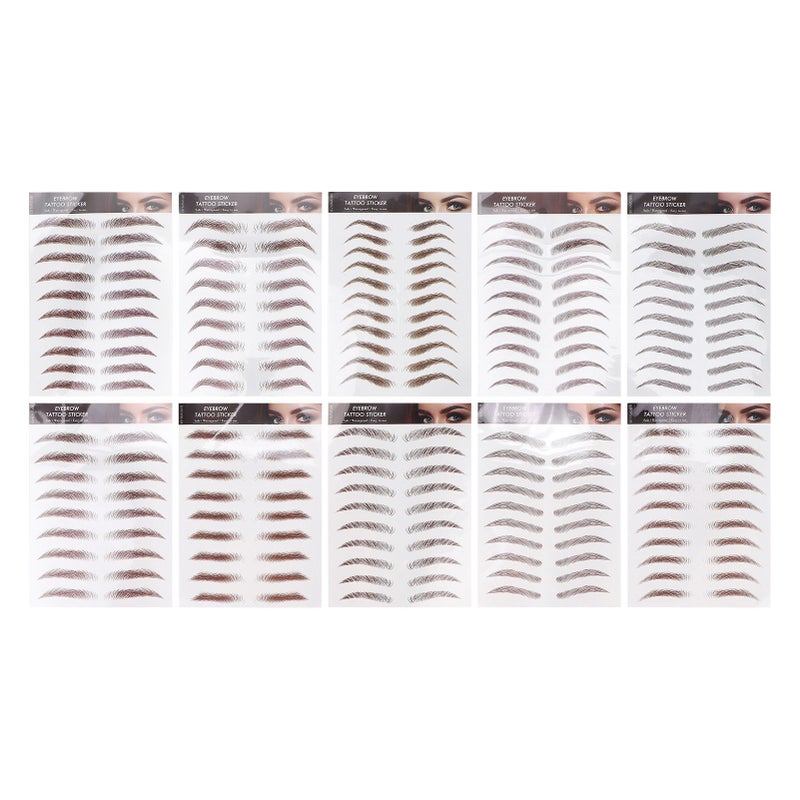 10pcs Temporary Brow Tattoo Waterproof Disposable 6D False Eyebrow Tattoos Stickers - Image 5