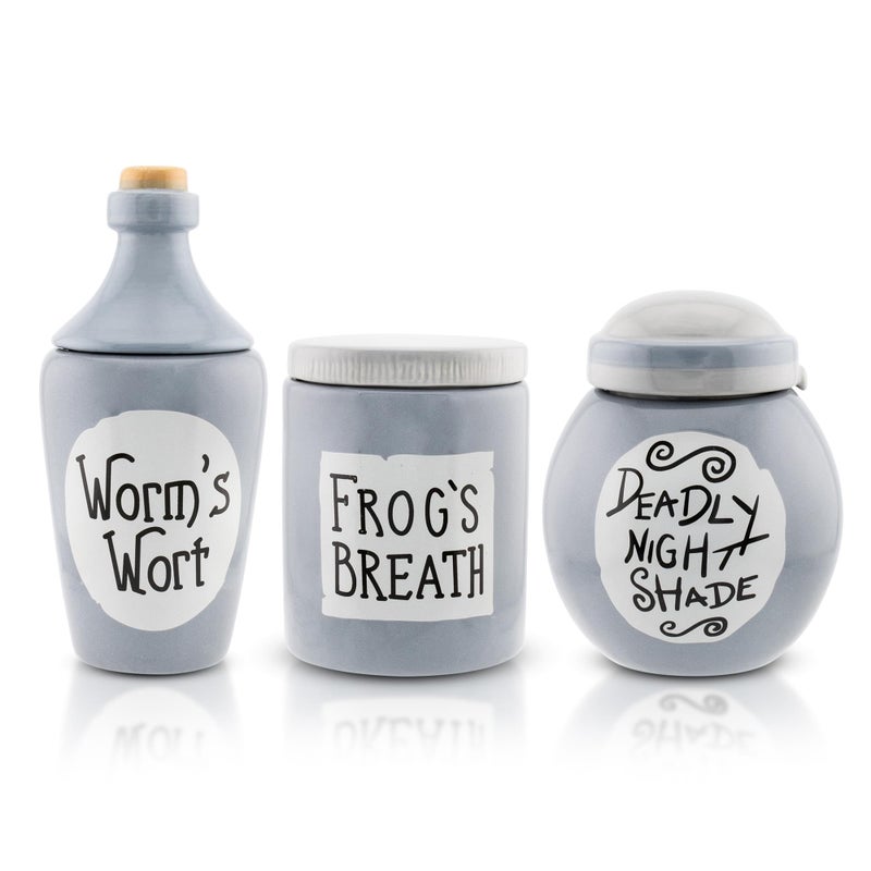 Disney The Nightmare Before Christmas Sallys Mini Storage Jars 3Piece Set Replica  Sculpted Ceramic Kitchen Containers For Snacks