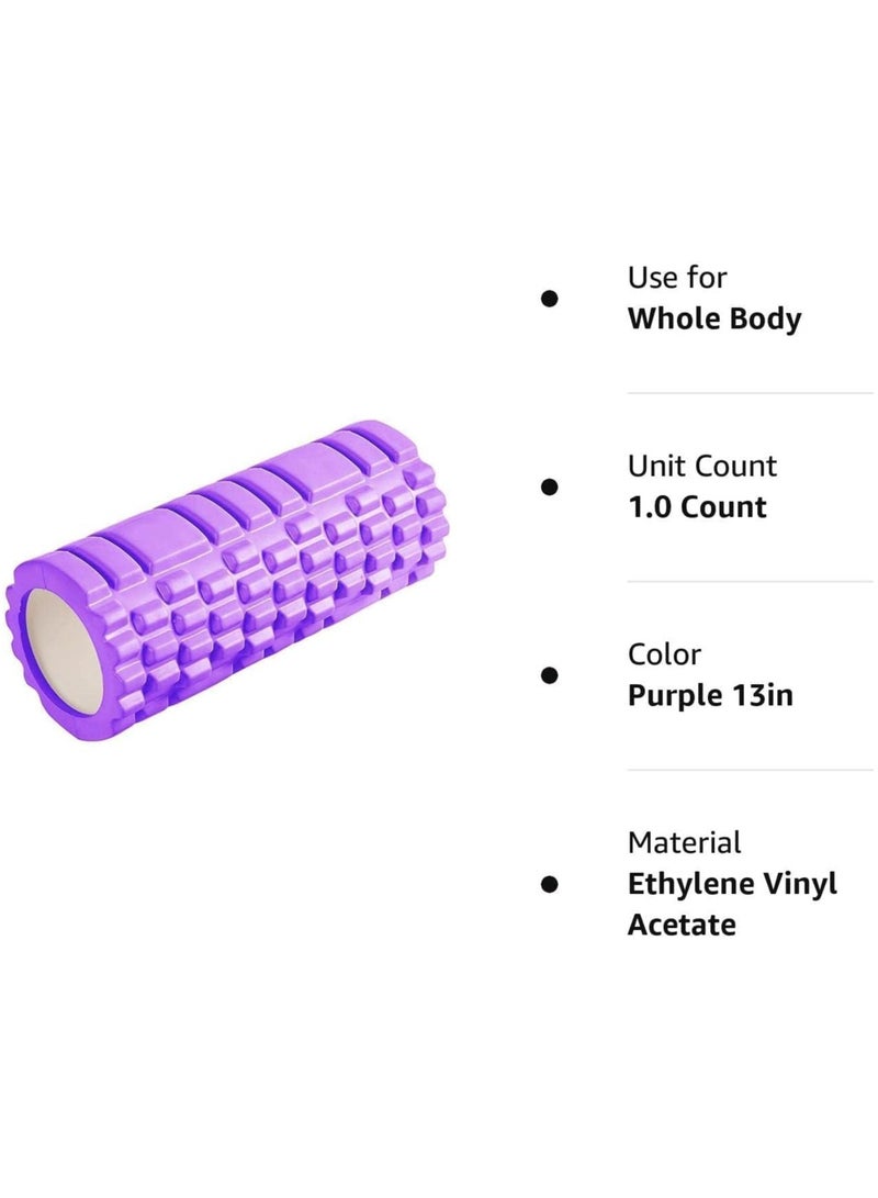 Yoga Column - Multi-angle massage, 33cmEVA hollow wolf-toothed yoga column, hollow foam axis balance bar,  Pilates Yoga Column (Purple) - Image 5