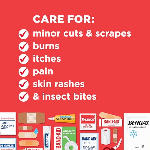 Band-Aid All-Purpose Portable Compact First Aid Kit for Minor Cuts, Scrapes, Sprains & Burns, Perfect for Home, Car, Travel, Camping Essentials & Outdoor Emergency Kit, 160 Pieces - Image 3