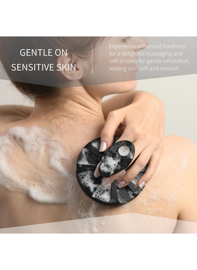 BEAUTAIL Silicone Body Scrubber Upgrade 3Rd Generation Shower Bath Brush Lather Nicely Soft Massage Body More Hygienic Than Traditional Loofah Gentle Exfoliating For Sensitive Skin 1 Pack Black  - Image 3