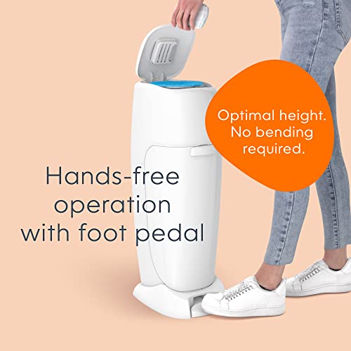 Diaper Genie Playtex Diaper Genie Complete Pail with Built-In Odor Controlling Antimicrobial, Includes Pail & 1 Refill, White , 8.36 Pound - Image 4