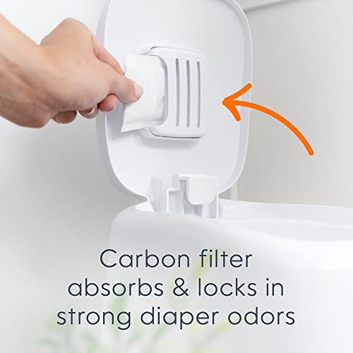 Diaper Genie Playtex Diaper Genie Complete Pail with Built-In Odor Controlling Antimicrobial, Includes Pail & 1 Refill, White , 8.36 Pound - Image 5