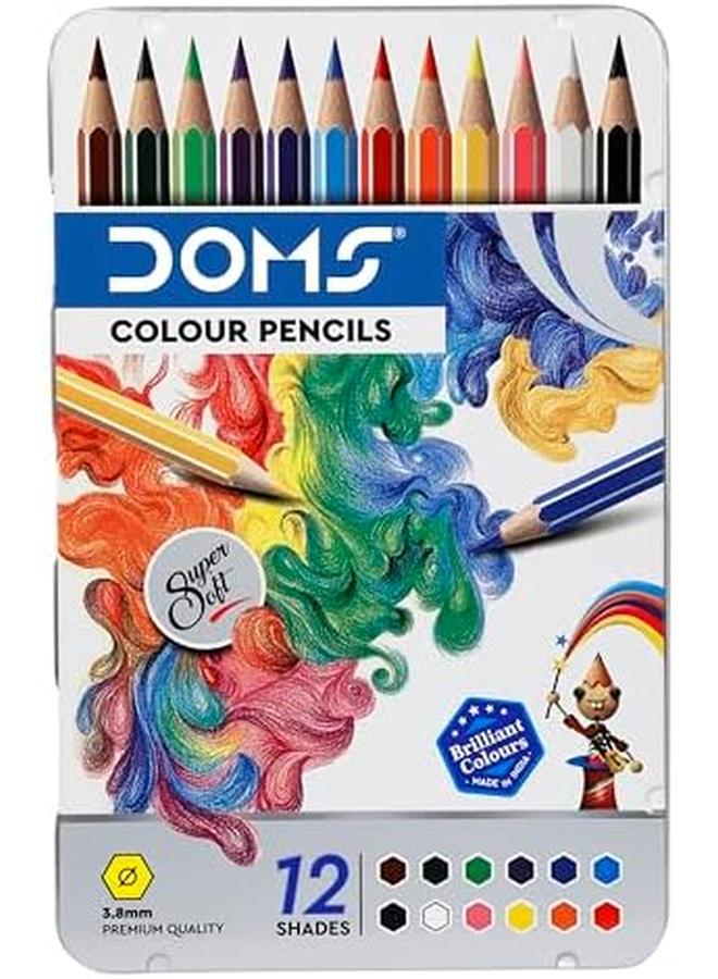 DOMS Wooden Flat Metal Tin Colors 12 Shades Set - Image 2