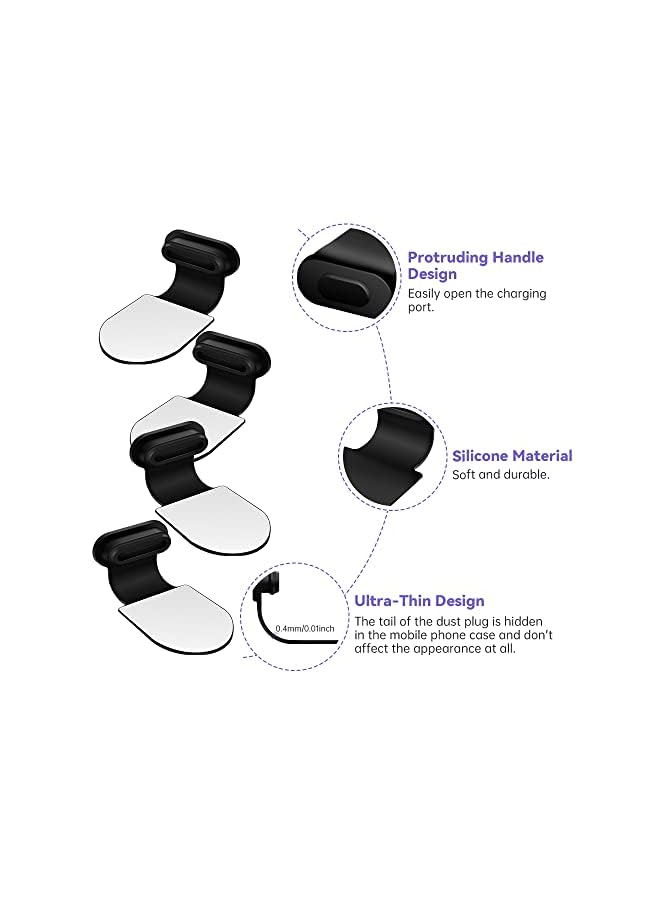 Zaboon Senbos Type C Anti Dust Plug, 4 Pack Dust Proof Plug Usb Type C Dust Plugs Compatible With Samsung Galaxy S22, S22 Ultra, S22+, S21, S20, Note 20, Pixel Usb C Charging Port Caps Protectors For Android  - Image 3