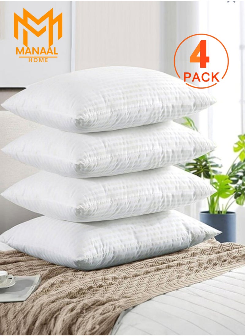 MANAAL HOME - Set of 4 Piece Bed Sleeping Pillow 75 CM X 50 CM | Hotel Collection| Extra Plush and Comfortable | Anti Allergy - Image 1