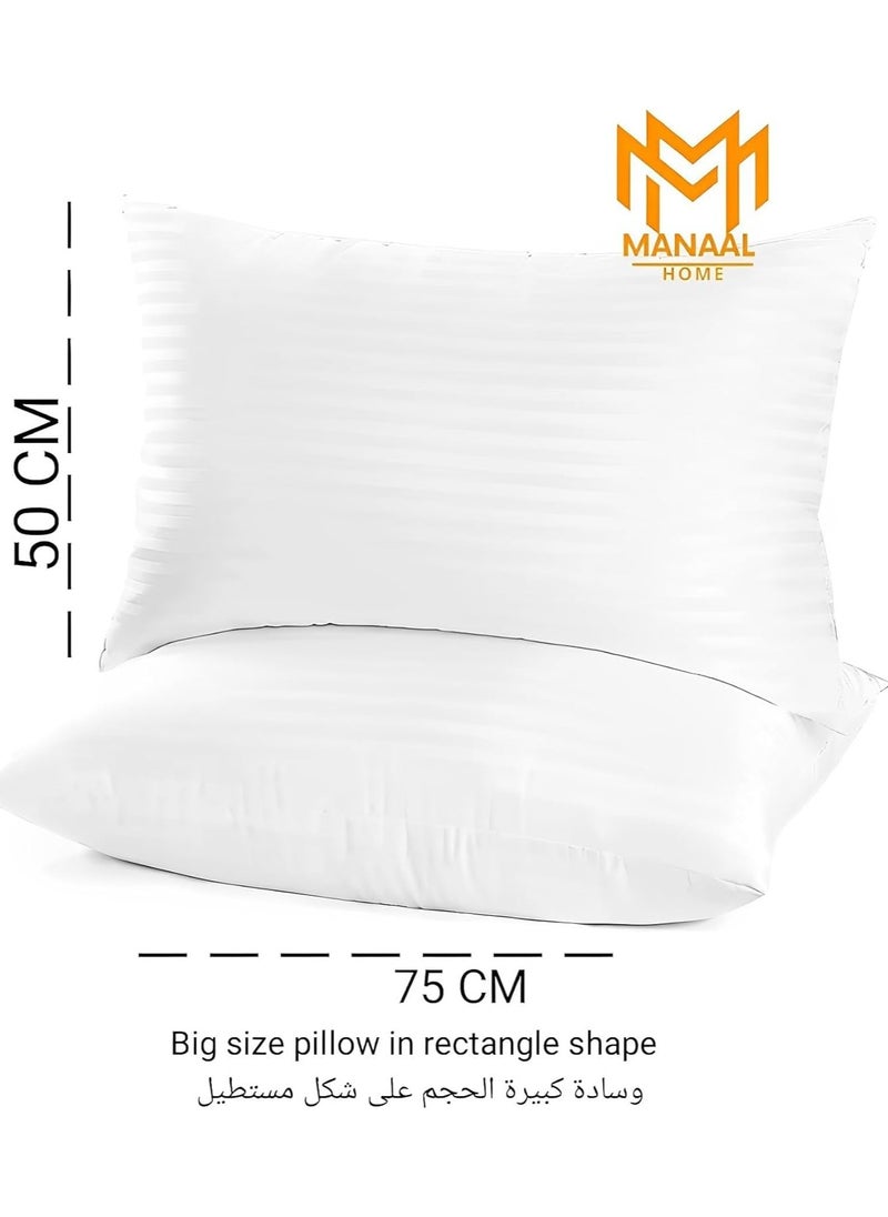 MANAAL HOME - Set of 4 Piece Bed Sleeping Pillow 75 CM X 50 CM | Hotel Collection| Extra Plush and Comfortable | Anti Allergy - Image 1