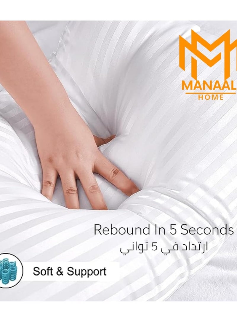 MANAAL HOME - Set of 4 Piece Bed Sleeping Pillow 75 CM X 50 CM | Hotel Collection| Extra Plush and Comfortable | Anti Allergy - Image 1